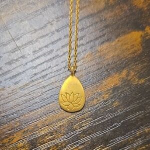 Gold Lotus Pendant Necklace